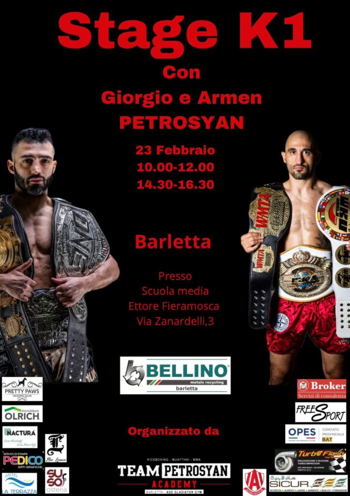 Stage a Barletta con Giorgio e Armen Petrosyan il prossimo 23 febbraio